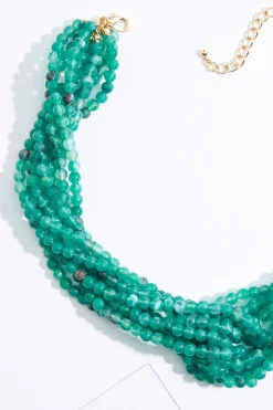 Cato Knotted Lucite Bead Necklace><noscript><img width=