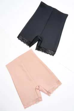 Cato Lace Trim Scuba Shapewear Short Set><noscript><img width=