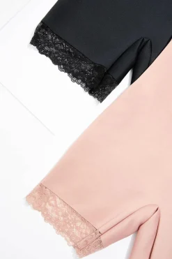 Cato Lace Trim Scuba Shapewear Short Set><noscript><img width=