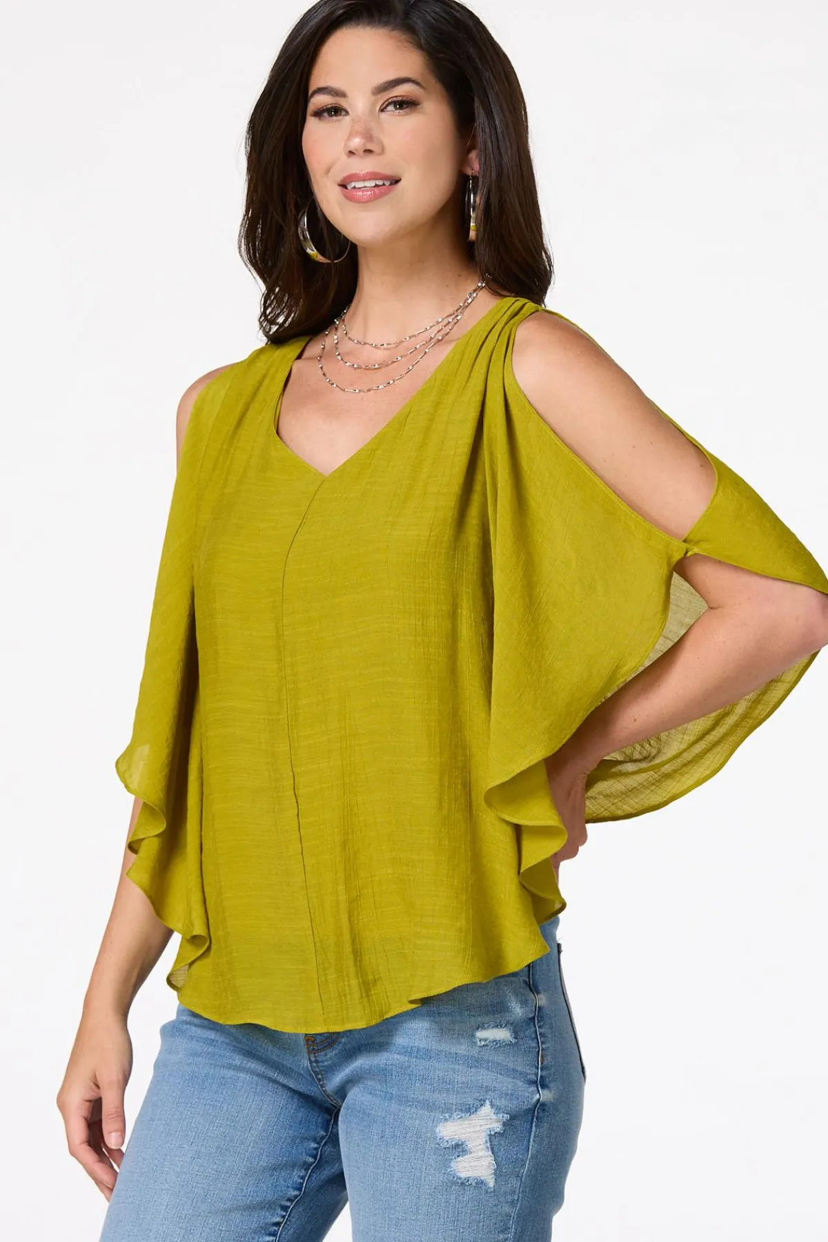 Cato Lacy Back Capelet> Tops