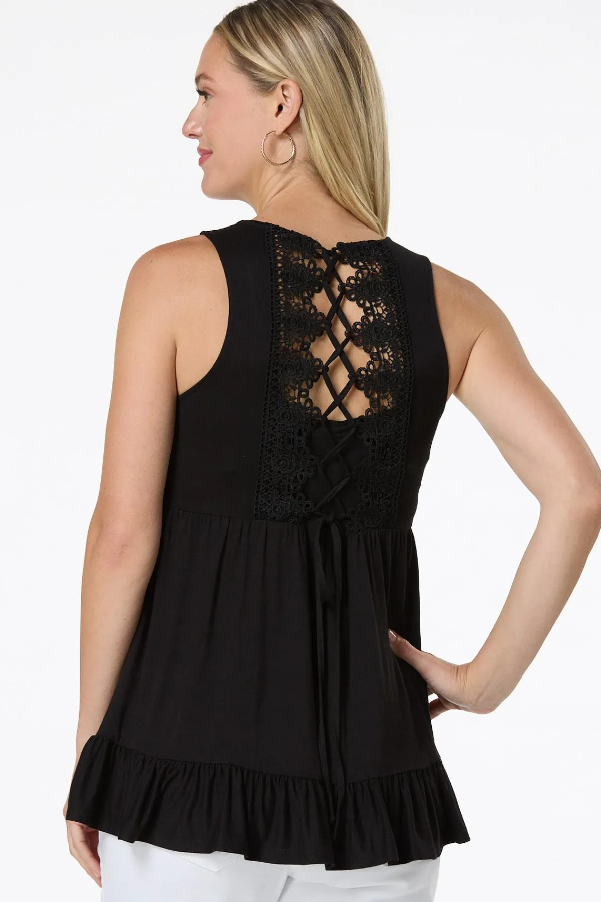 Cato Lacy Back Tank> Tops