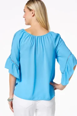 Cato Lacy Bell Sleeve Top><noscript><img width=