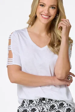 Cato Ladder Sleeve Tee><noscript><img width=