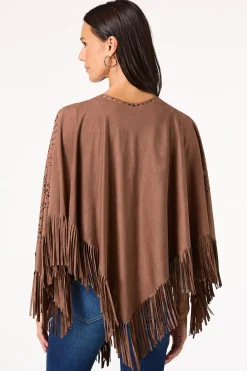 Cato Laser Cut Suede Poncho> Cold Weather