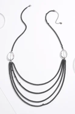 Cato Layer Chains Glass Stone Long Necklace> Necklaces