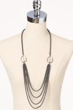 Cato Layer Chains Glass Stone Long Necklace> Necklaces