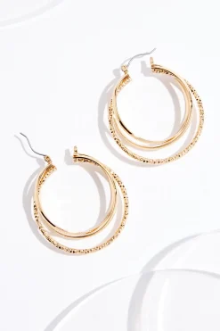 Cato Layered Criss Cross Hoop Earrings> Earrings
