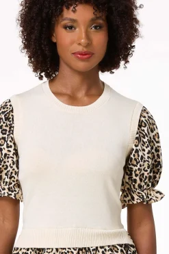 Cato Layered Leopard Sweater><noscript><img width=
