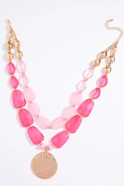 Cato Layered Lucite Pendant Necklace> Necklaces