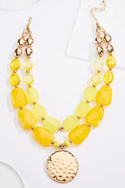 Cato Layered Lucite Pendant Necklace><noscript><img width=