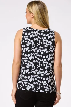 Cato Layered Polk Dot Tank> Tops