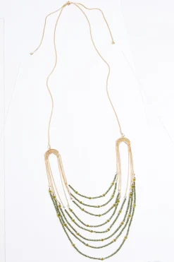 Cato Layered Seed Bead Adjustable Necklace> Necklaces
