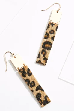 Cato Leopard Fur Post Earrings> Earrings