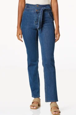 Cato Level Up Tie Waist Ankle Jeans> Jeans