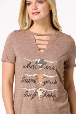 Cato Long Horn Graphic Tee> Tops