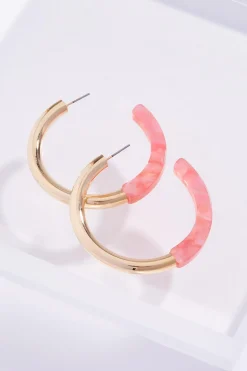 Cato Lucite Gold Hoop Earrings> Earrings