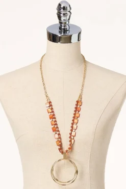 Cato Lucite Multi Ring Pendant Necklace> Necklaces