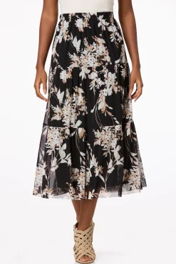 Cato Mesh Floral Midi Skirt> Skirts