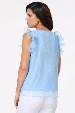 Cato Mesh Flutter Sleeve Top> Tops