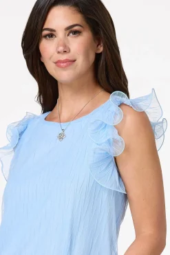 Cato Mesh Flutter Sleeve Top><noscript><img width=