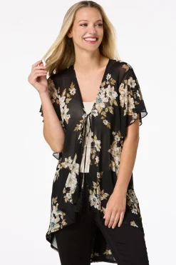 Cato Mesh Midnight Floral Kimono><noscript><img width=