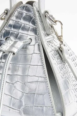 Cato Metallic Croc Triangle Wristlet><noscript><img width=