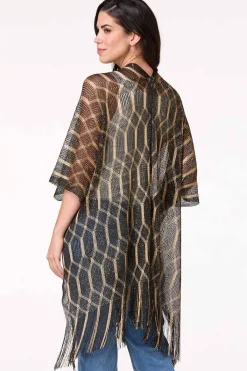 Cato Metallic Diamond Fringe Kimono> Tops