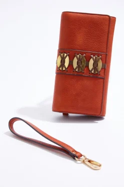 Cato Metallic Disc Whipstitch Wallet><noscript><img width=
