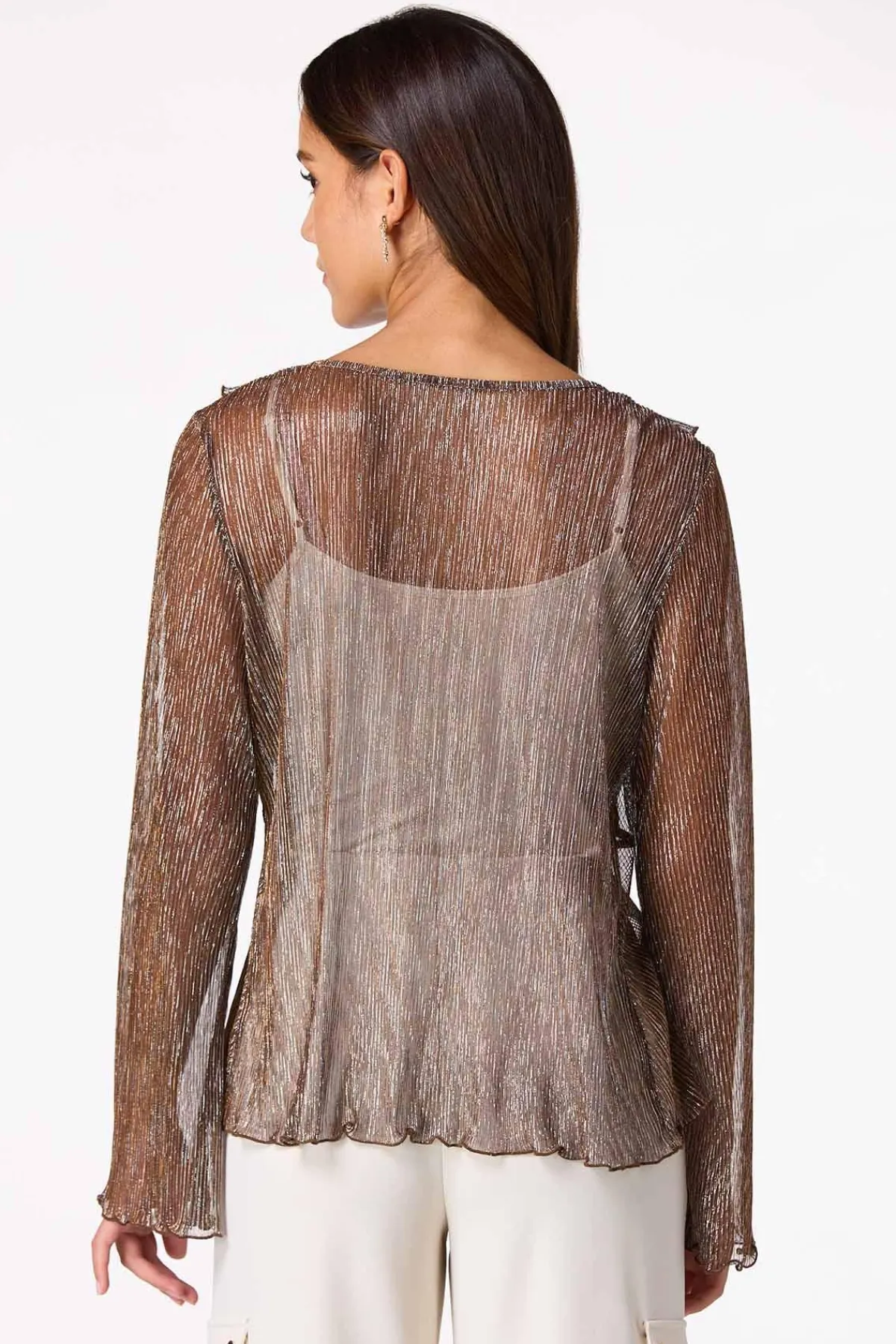 Cato Metallic Ribbed Kimono> Tops