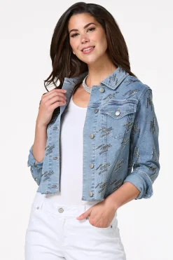Cato Metallic Stud Denim Jacket> Jackets & Vests|Jeans
