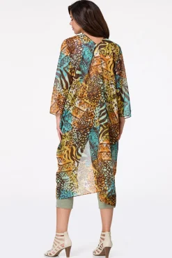 Cato Mixed Animal Kimono> Cover Ups|Tops