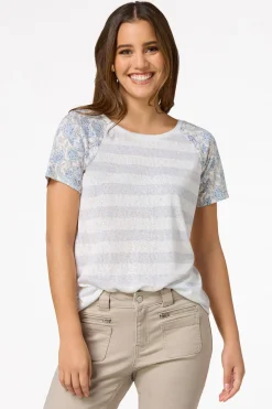 Cato Mixed Print Crossed Back Top><noscript><img width=