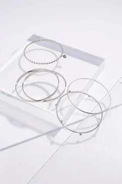 Cato Mixed Silver Bangle Bracelet Set> Bracelets