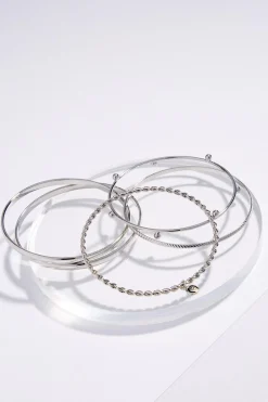 Cato Mixed Silver Bangle Bracelet Set> Bracelets