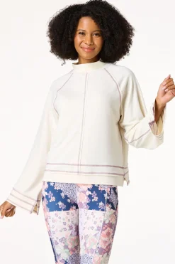 Cato Mock Neck French Terry Top> Athleisure|Tops