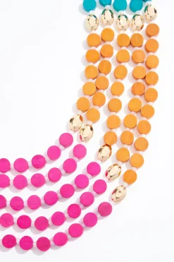Cato Color Wood Layered Necklace><noscript><img width=