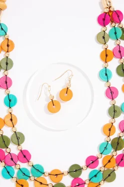 Cato Color Wood Necklace Set><noscript><img width=