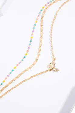 Cato Multi Row Beaded Butterfly Anklet> Anklets