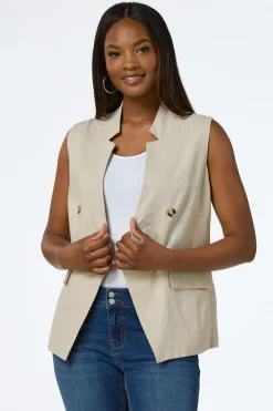 Cato Natural Linen Vest> Suiting|Jackets & Vests