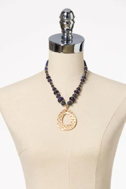 Cato Navy Bead Ring Pendant Necklace Set> Sets|Necklaces