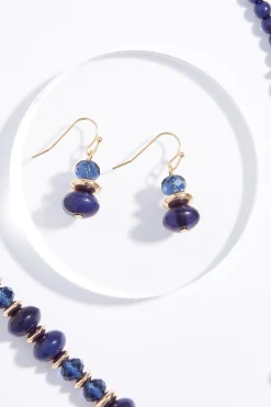 Cato Navy Bead Ring Pendant Necklace Set><noscript><img width=