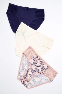 Cato Navy Print Ivory Panty Set> Intimates