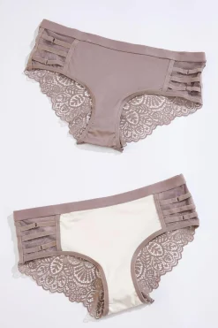 Cato Neutral Lace Hipster Panty Set> Intimates