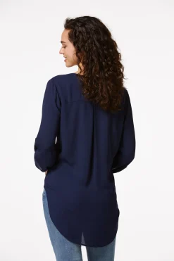 Cato Notched V- Neck Top> Tops