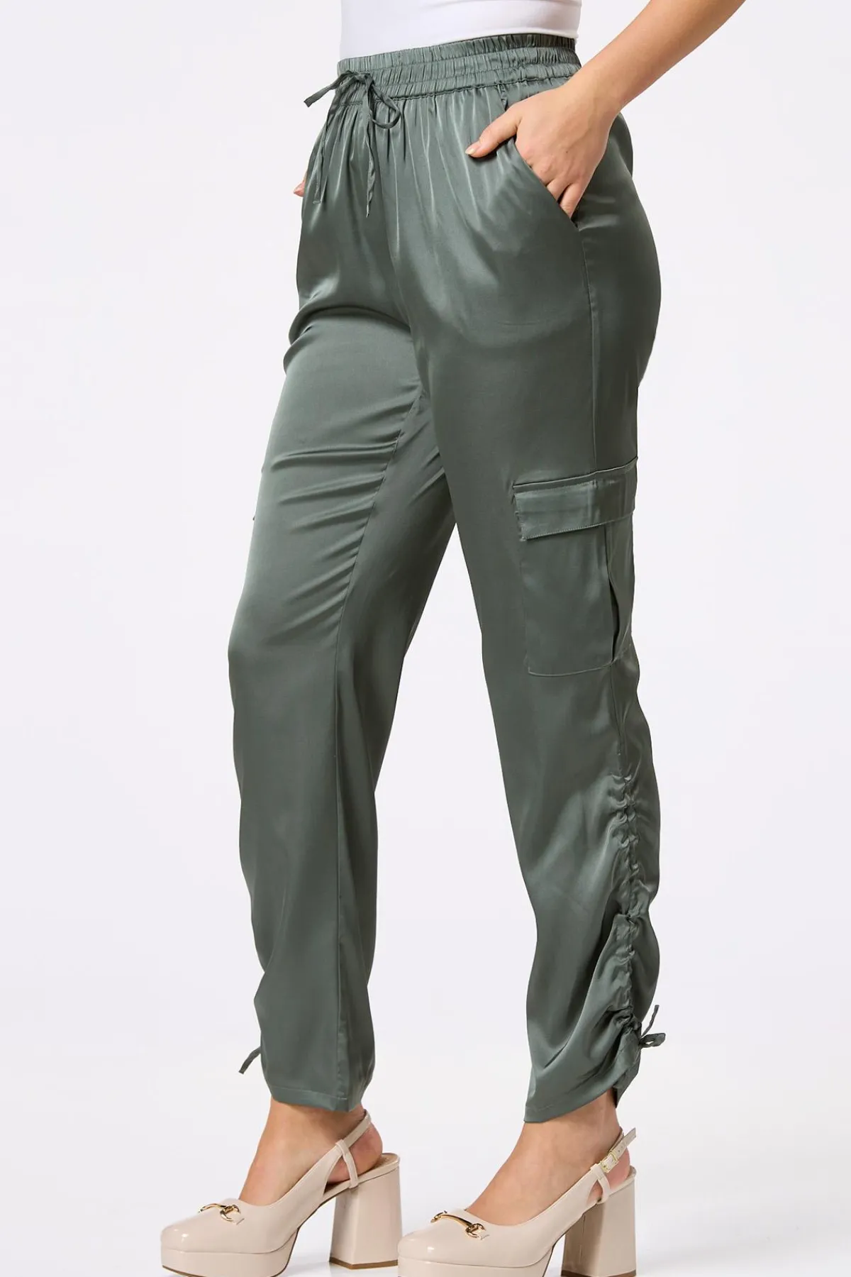 Cato Satin Ruched Joggers> Pants