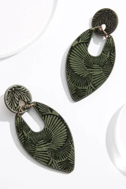 Cato Olive Wood Pattern Earrings> Earrings