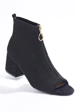 Cato Open Toe Front Zip Booties> Boots