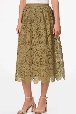Cato Paisley Crochet Midi Skirt> Skirts