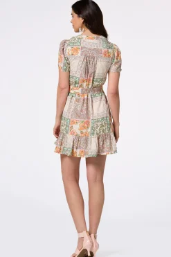 Cato Paisley Patch Tie Waist Dress> Dresses