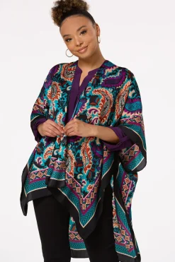 Cato Paisley Silky Kimono> Cover Ups|Tops